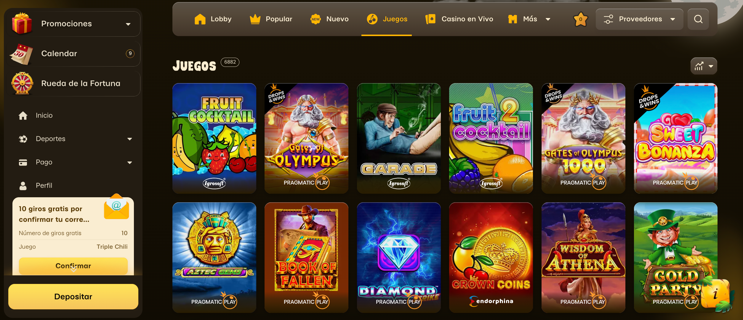 Catálogo de juegos casino online Chile - slots, ruleta, blackjack y más